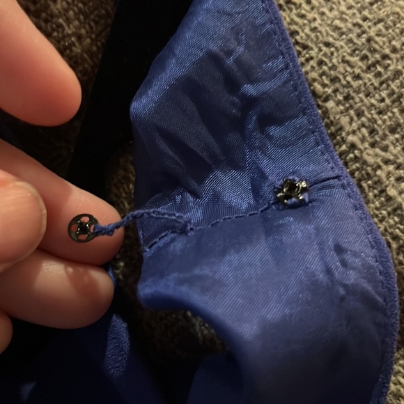 NWT TAHARI Royal Blue Sleeveless Dress With Ruffle  down Front and Belt … - Picture 7 of 13